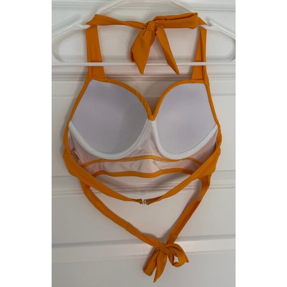 Mustard Yellow Tie-Back Bikini Swim Top - Size Large - Picture 3 of 4